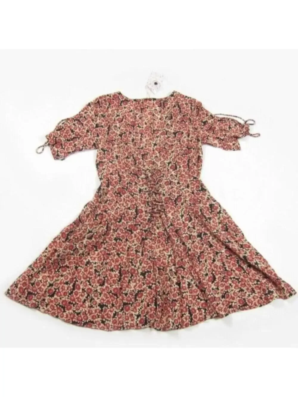 Free People Laced Up Mini Dress Small NWT Black Red Tan Floral Corset Back NEW